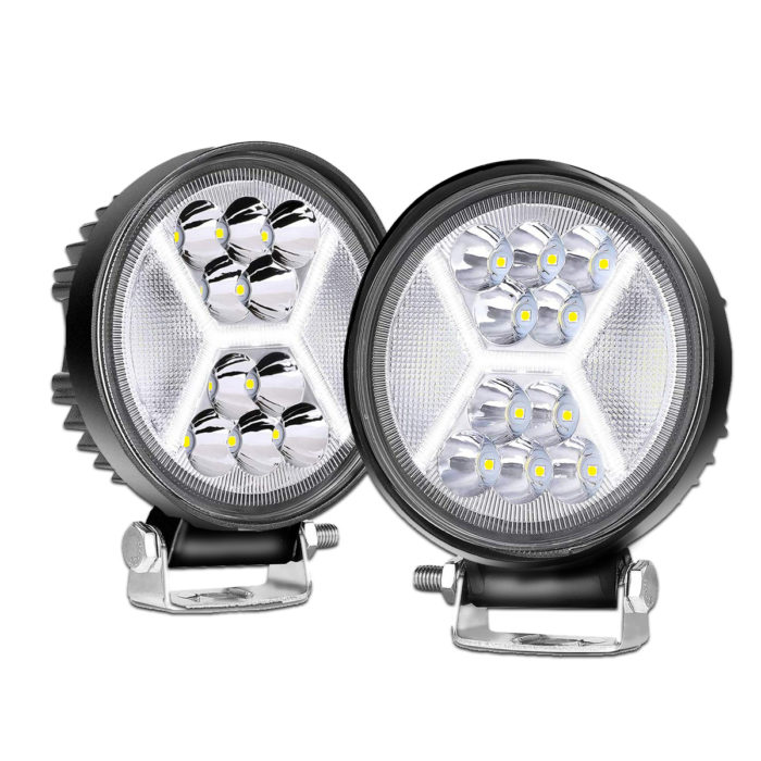 SWATOW INDUSTRIES 2PCS 4 Inch 126W Diffused Round Off Road LED Light Pods Driving Lights LED Work Lights Spot Flood Combo Fog Lights for Truck Jeep Cars ATV UTV Motorcycle Tractor Boat DRL LED Pods 
