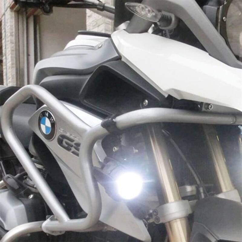 AAIWA Flash Strobe Driving Fog Light for BMW R1200GS F800GS K1600 KTM Honda 2pcs Motorcycle Running Lights with Amber Turn Signal DRL Light Motorcycle LED Auxiliary Lights 