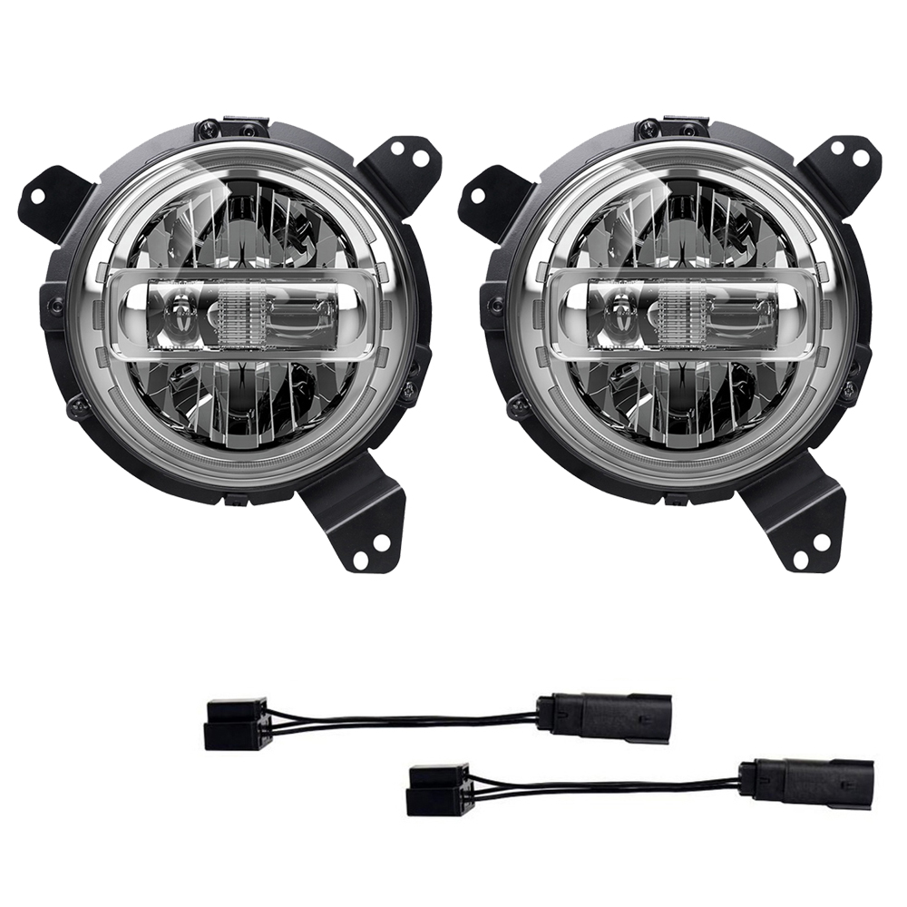 JL Headlight Mounting Bracket Adapters for Jeep Wrangler JL JLU Sahara Rubicon Sport 2018-2020 Jeep JL Headlights = Jeep 7 Inch Headlights 2PCS DOT Approved Silver 