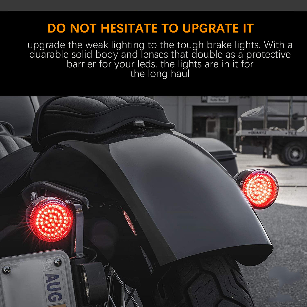 NTHREEAUTO 2 Inch Bullet Style Turn Signal Tail LED Lights Front Rear 1157 Compatible with Harley Dyna Electra Glide Iron 883 Road King Softail Sportster 