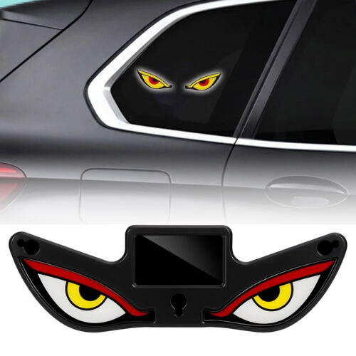 Solar Devil Eyes Car LED Light Wireless No Drill Demon Eye Warning Lights for Car Windshield & Rear Window Animated LED Eyes for Cars, SUVs, Trucks, Vans